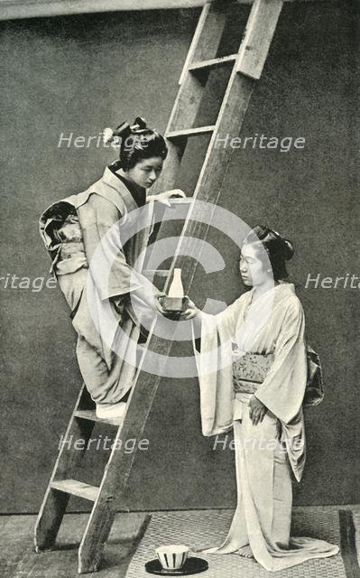 'Bringing Sakè', 1891. Creator: Unknown.