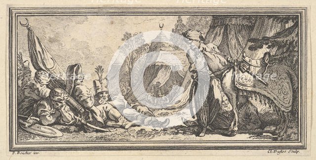 Turkish Soldiers Resting, 1746-47. Creator: Claude Augustin Duflos le Jeune.
