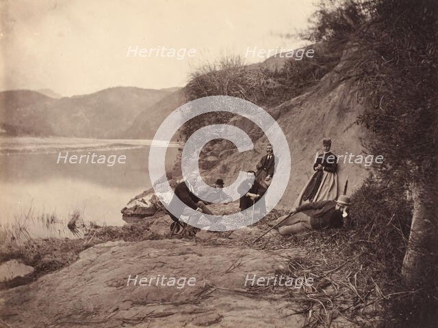 [Group Portrait near Fangguangyan Monastery, Fujian], ca. 1869. Creator: Afong Lai.