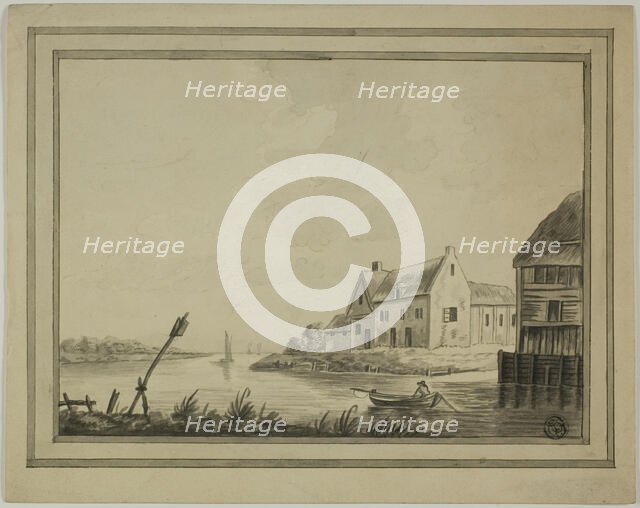 Houses on River or Canal, n.d. Creator: Unknown.