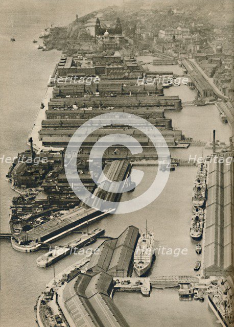 'Vessels sail from Liverpool to ports all over the world, from the River Mersey', 1936 Artist: Unknown.