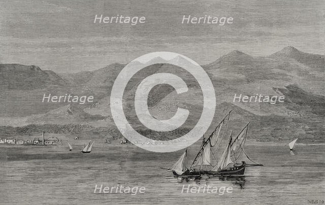 Mount Pelion from the Gulf of Volos, Thessaly, Greece, 1878. Creator: Andrés Ovejero.