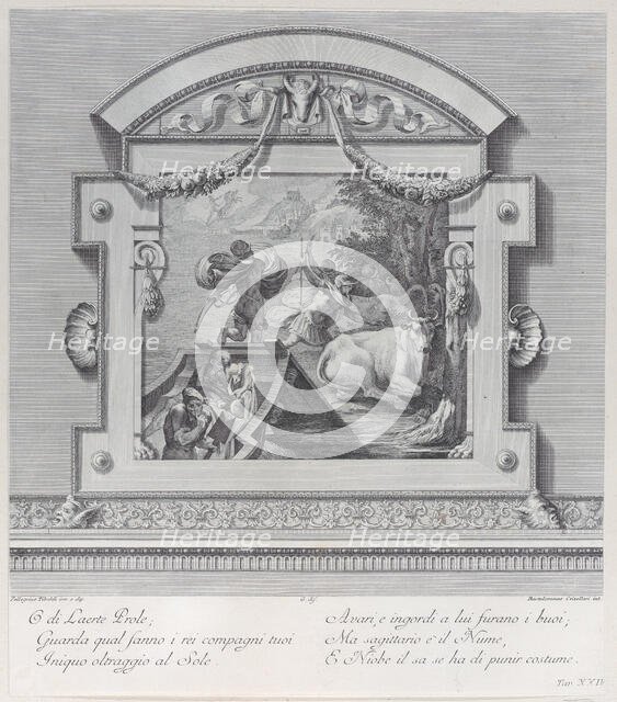 Plate 24: Ulysses's companions stealing the oxen sacred to Apollo, 1756. Creators: Bartolomeo Crivellari, Gabriel Söderling.