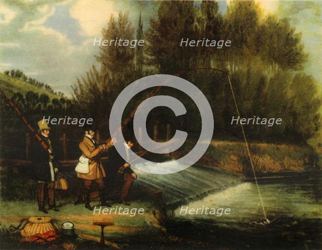 'Trolling for Pike in the River Lea', 1831, (1941).  Creator: James Pollard.