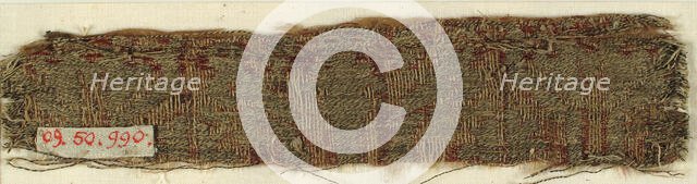 Textile with Confronted Parrots and Conventional Foliage, German, 12th-13th century. Creator: Unknown.