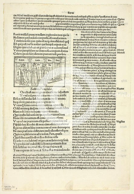 Sostrata, Pamphilus (recto)...from Comoediae..., 1929. Creator: Monogrammist ia.