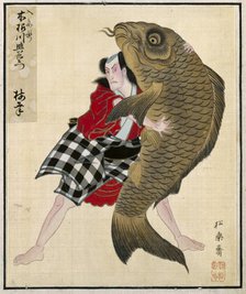 Leaf from Album of Actor Portraits, c. 1790-1810. Creator: Shorakusai (Japanese).