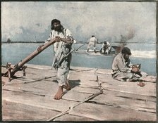 ''"Wallachian Rafts, Lower Danube" after Frank Brangwyn', 1891. Creator: Frank Brangwyn.