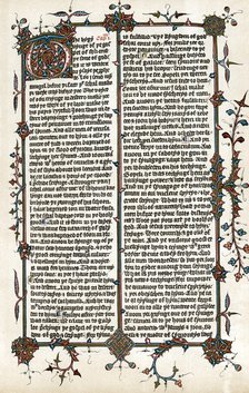 Page from Wycliffe's translation of the Bible into English, c1400. Artist: Unknown