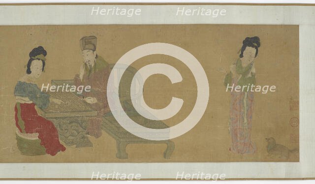 Emperor Minghuang and Consort Yang Playing Weiqi, Ming or Qing dynasty, (17th century?). Creator: Unknown.