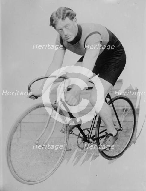 New Zealand cyclist, Fred Jumbo Wells on bike, between c1910 and c1915. Creator: Bain News Service.