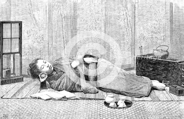 A Japanese pillow, 1890. Creator: Unknown.