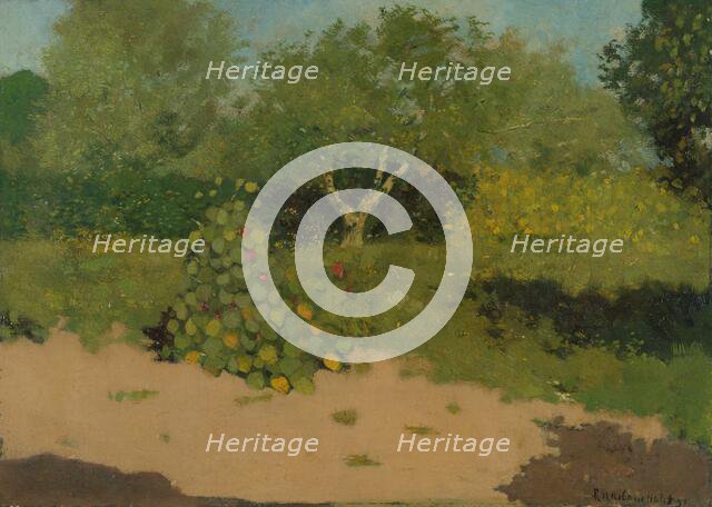 Corner of a Garden with Nasturtiums, 1891. Creator: Richard Roland Holst.