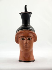 Oinochoe (Pitcher) in the Shape of a Female Head, about 450 BCE. Creator: Canessa Class.