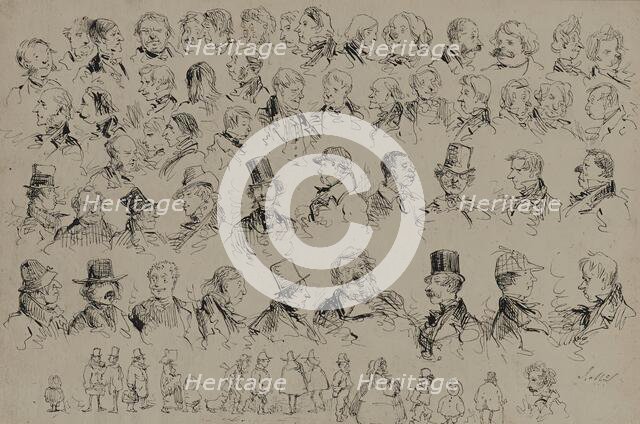 Heads and Figures of Various Types of People, c1859. Creator: John McLenan.
