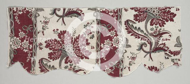 Strip of Woodblock Printed Cotton, 1798. Creator: Unknown.