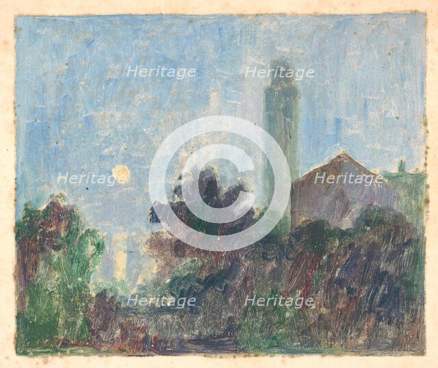 Landscape with a church, early 20th century. Creator: Dezider Czölder.