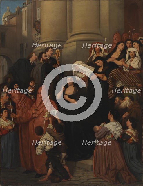 Procession in Rome, 1866. Creator: Severin Falkman.