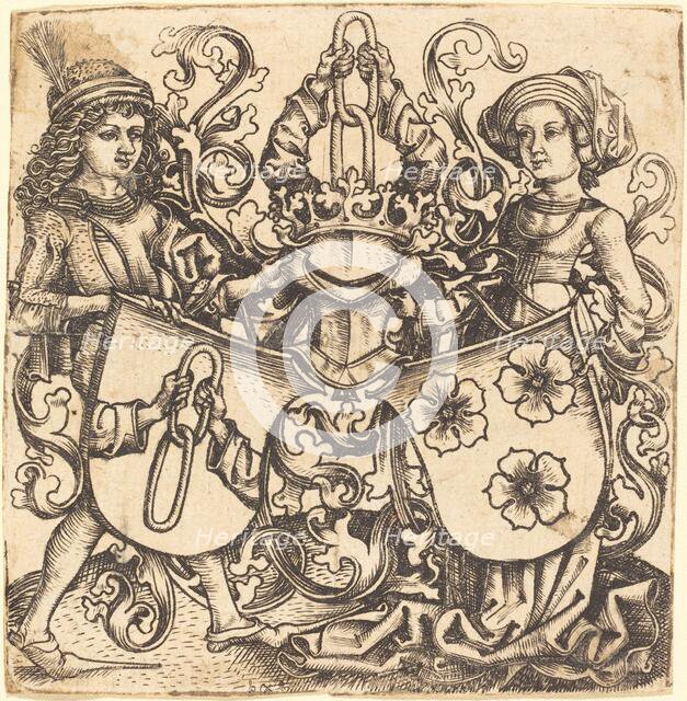 Arms of Rohrbach and Holzhausen, c. 1480/1490. Creator: Monogrammist b. g..