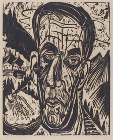 Head of van de Velde, Bright (Kopf van de Velde, Hell), 1917. Creator: Ernst Kirchner.