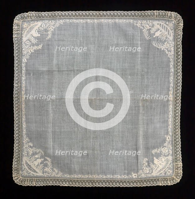Handkerchief, French, fourth quarter 18th century. Creator: Unknown.