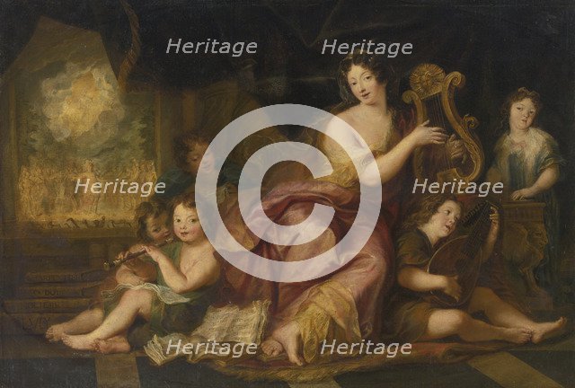 Allegory of Music. Portrait of Madame de Maintenon (1635-1719), with the Natural Children of Louis X Artist: Coypel, Antoine (1661-1722)