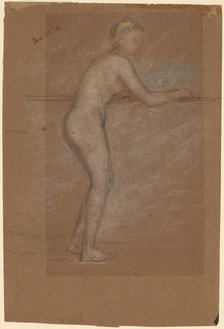 Nude Leaning on a Rail [recto], 1871/1874. Creator: James Abbott McNeill Whistler.