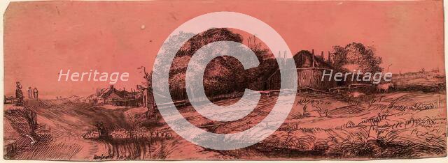 Landscape with a Haybarn and Flock of Sheep, (c1652), c1770s. Creator: William Baillie.