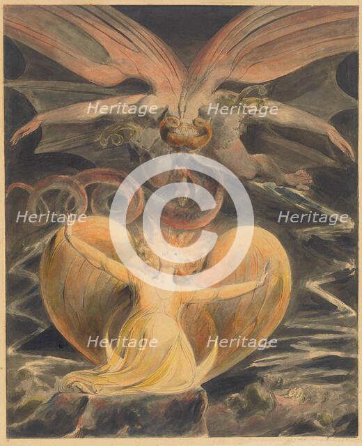 The Great Red Dragon and the Woman Clothed with the Sun, c. 1805. Creator: William Blake.