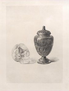 Crystal Skull and Jade Vase, 1868. Creator: Jules-Ferdinand Jacquemart.