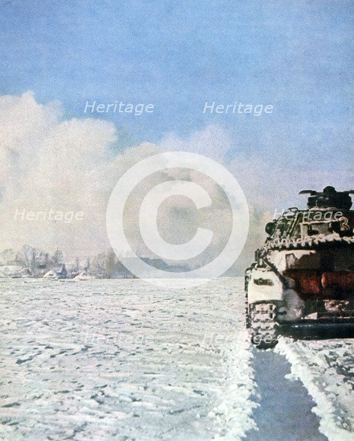German tank fighting in the snow, Russia, January 1943. Artist: Unknown