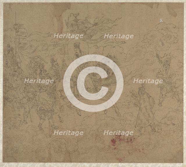 Album of Daoist and Buddhist Themes: Procession of Daoist Deities: Leaf 4, 1200s. Creator: Unknown.