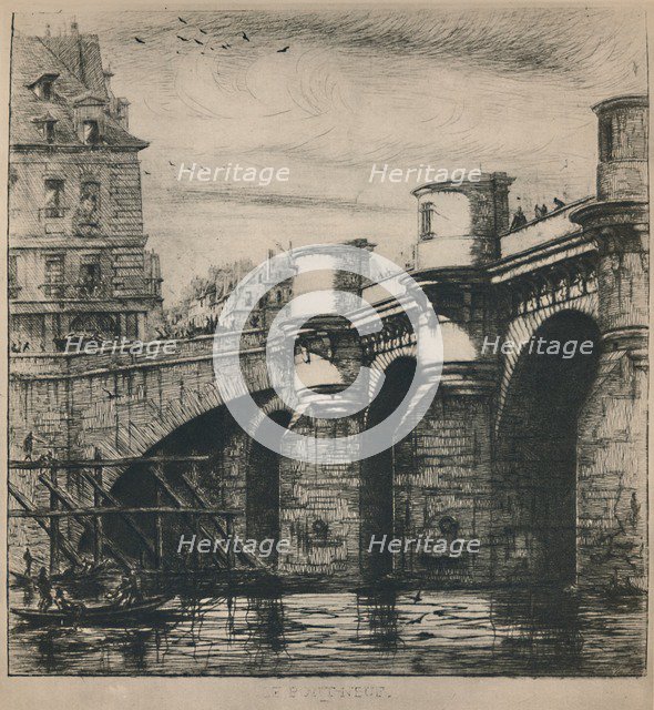 'Le Pont-Neuf (8th State, 7 3/16 x 7 1/4 Inches)', 1853, (1927). Artist: Charles Meryon.