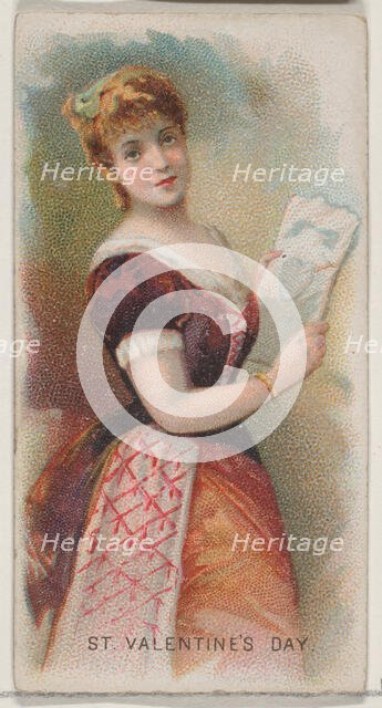 Saint Valentine's Day, United States, from the Holidays series (N80) for Duke brand cigare..., 1890. Creator: George S. Harris & Sons.