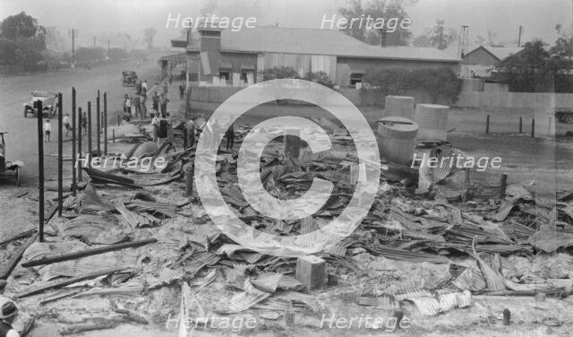 Main Street Fire Damage, Toogoolawah, Queensland, 1926. Creator: Jack Bain.