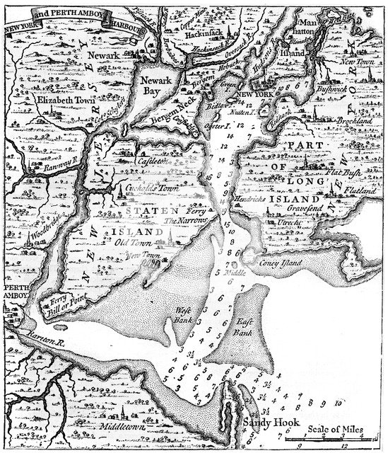 Map of New York about the middle of the 18th century, c1880. Artist: Unknown
