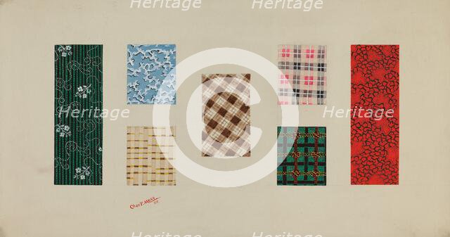 Quilt Patches, 1938. Creator: Charles Moss.