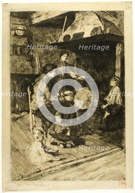 The Lace Maker, 1880/ 1882. Creator: Otto Henry Bacher.