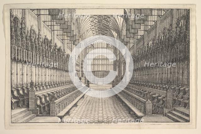 Choir and stalls in St George's Chapel, Windsor, 1660. Creator: Wenceslaus Hollar.