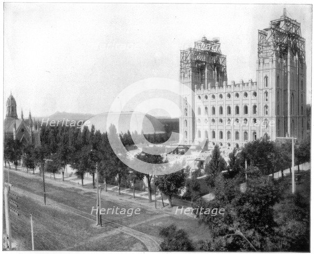 New Mormon Temple, Salt Lake City, Utah, late 19th century. Artist: John L Stoddard