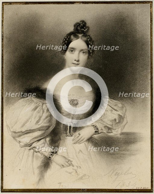 Portrait of Ballet dancer Carlotta Grisi (1819-1899), 1834. Creator: Negelen, Joseph-Mathias (1792-1870).