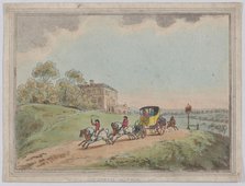 A Coach and Four (from, Rustic Sketches?), 1787 (?)., 1787 (?). Creator: Thomas Rowlandson.