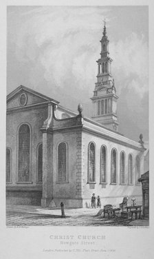 Christ Church, Newgate Street, City of London, 1838.                                    Artist: John Le Keux