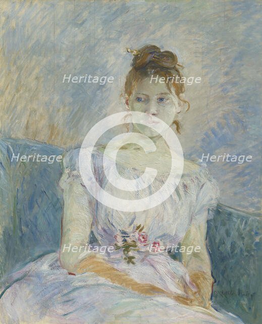 Paula Gobillard in Her Ball Gown, 1887. Creator: Morisot, Berthe (1841-1895).