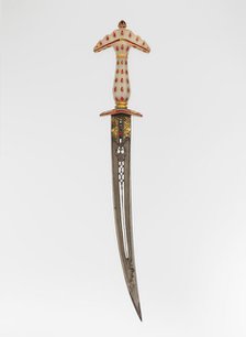 Dagger with Sheath, Hilt, Indian, Mughal; blade, Turkish or Indian, late 17th century. Creator: Unknown.