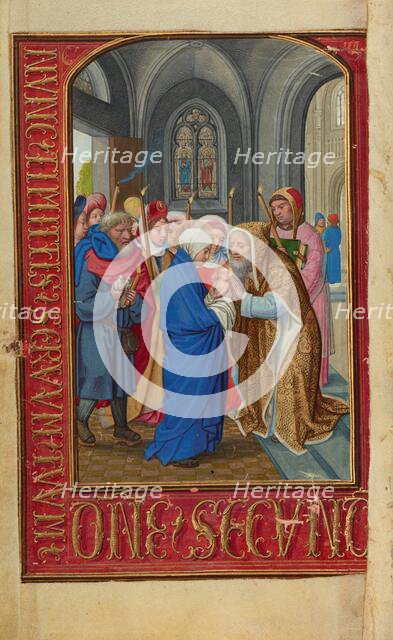 The Presentation in the Temple; Prayer Book of Cardinal Albrecht of Brandenburg, about 1525-1530. Creator: Simon Bening.