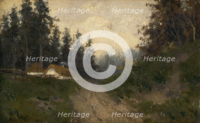 Cottages in the woods, 1880-1900. Creator: Felicián Moczik.