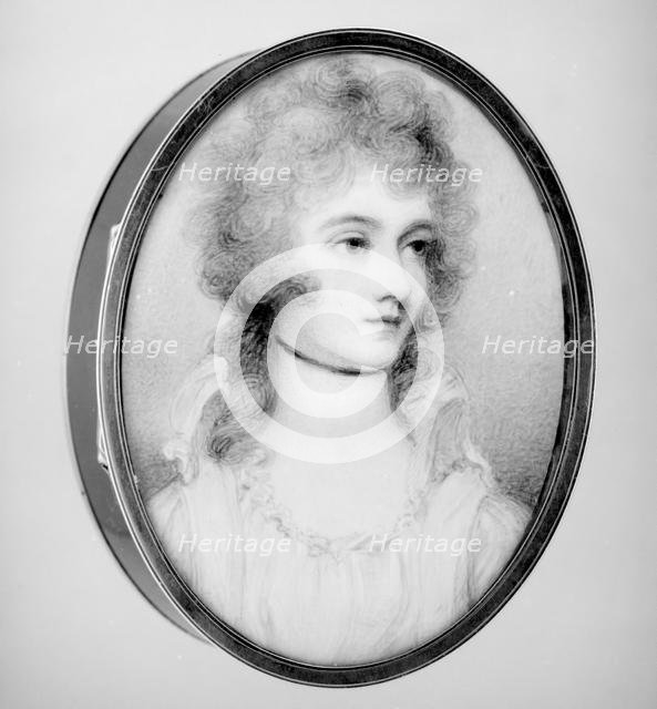 Portrait of a Woman, Possibly Barbara (1768-1829), Marchioness of Donegall, ca. 1790. Creator: Anne Mee.