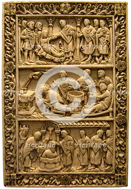 The Baptism of Clovis, ca 850. Artist: West European Applied Art  