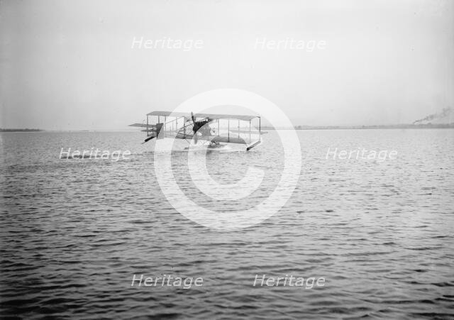 Lieutenant Theodore G. Ellyson, U.S.Navy, Testing Seaplane On Potomac, 1911. Creator: Harris & Ewing.